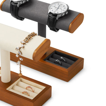 Wooden Collectors Watch & Ring Display